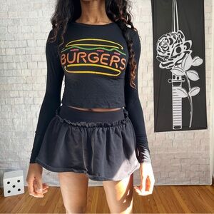 Don’t ask why “Burgers” Crop Top